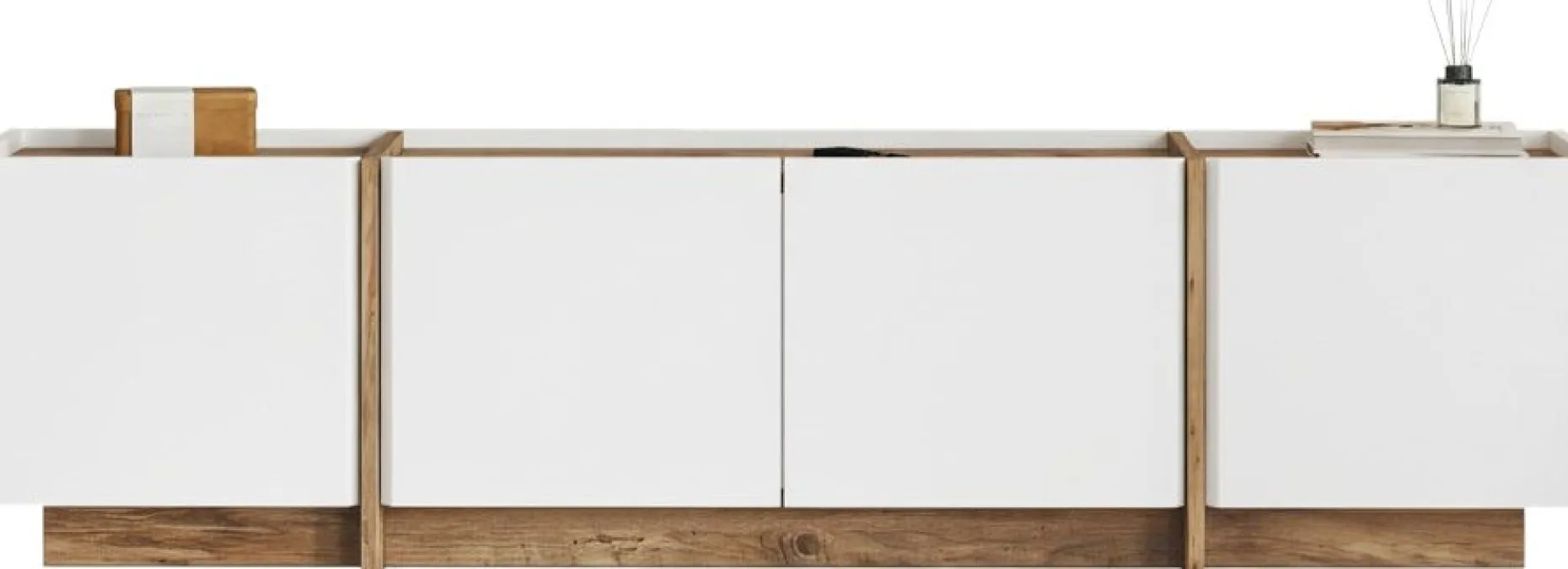 TV-Ständer Lowen - 100% MELAMINE - Weiß - 46 x 35 x 180 cm