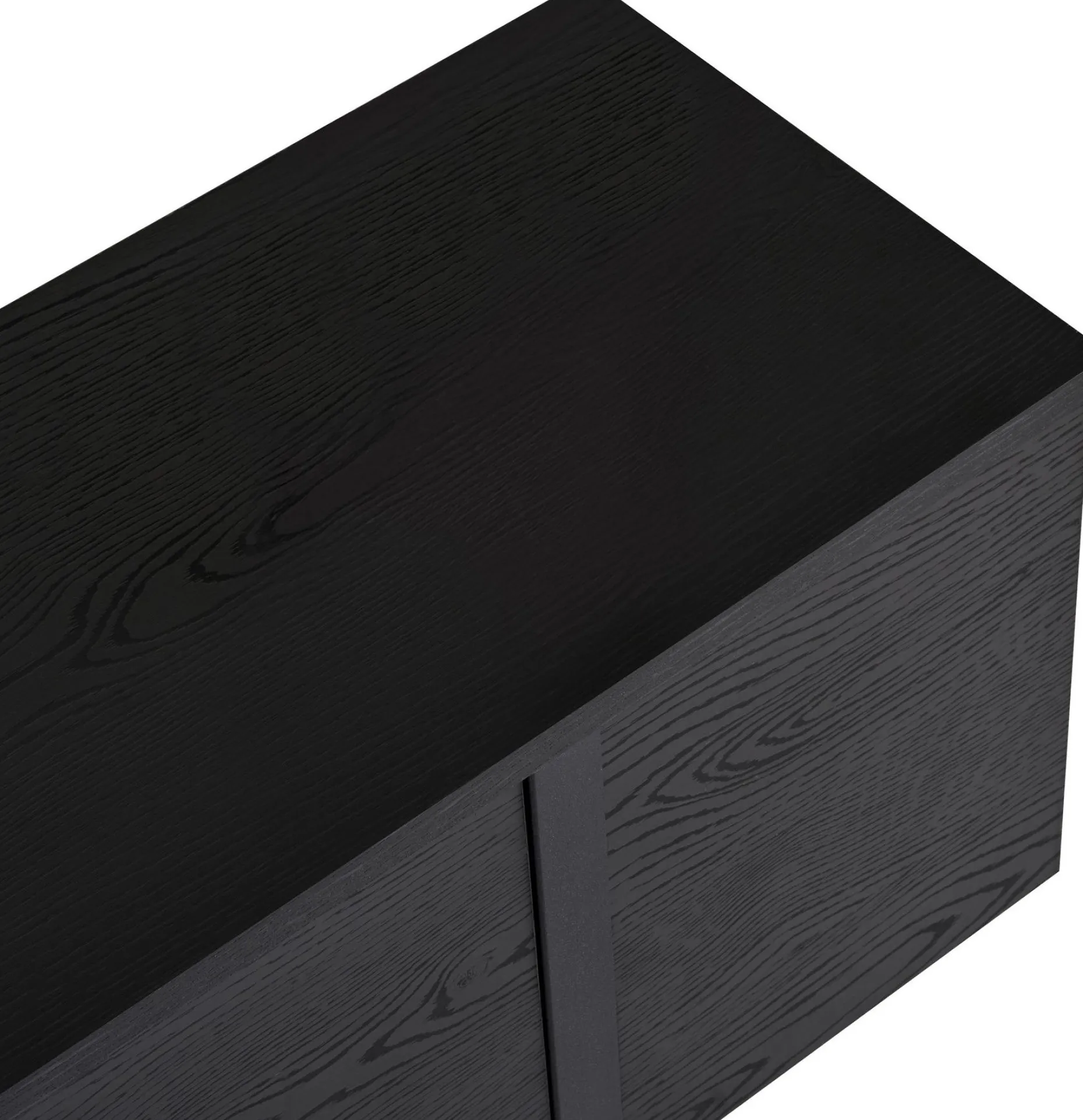 TV-Ständer Onera - 100% MELAMINE - Holzschwarz - 50 x 30 x 180 cm
