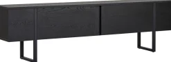 TV-Ständer Onera - 100% MELAMINE - Holzschwarz - 50 x 30 x 180 cm