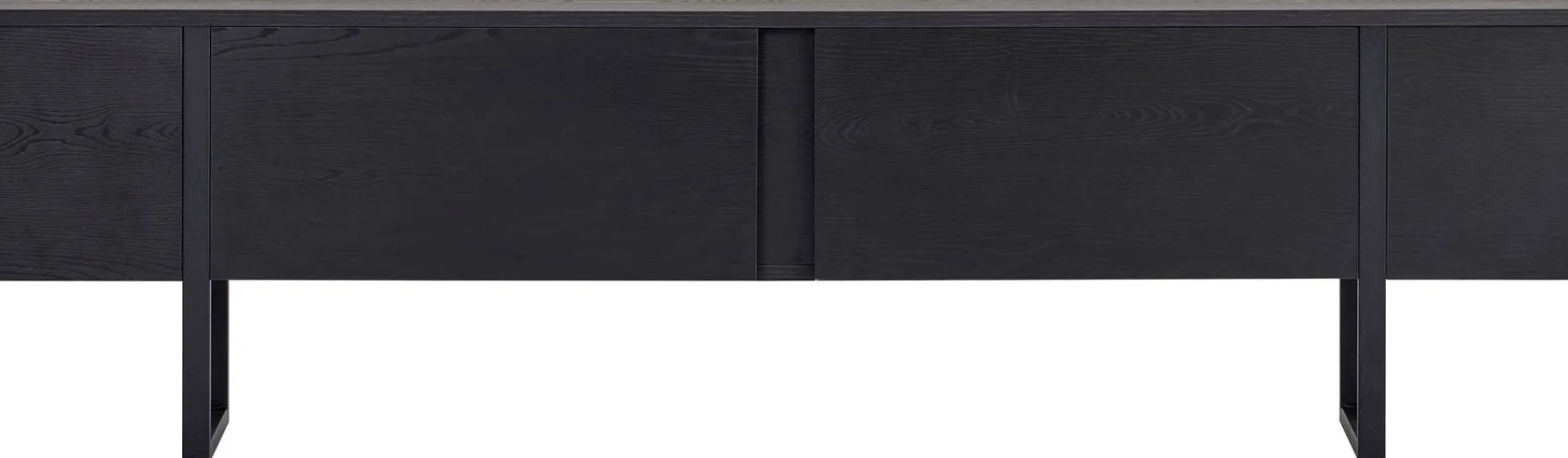 TV-Ständer Onera - 100% MELAMINE - Holzschwarz - 50 x 30 x 180 cm