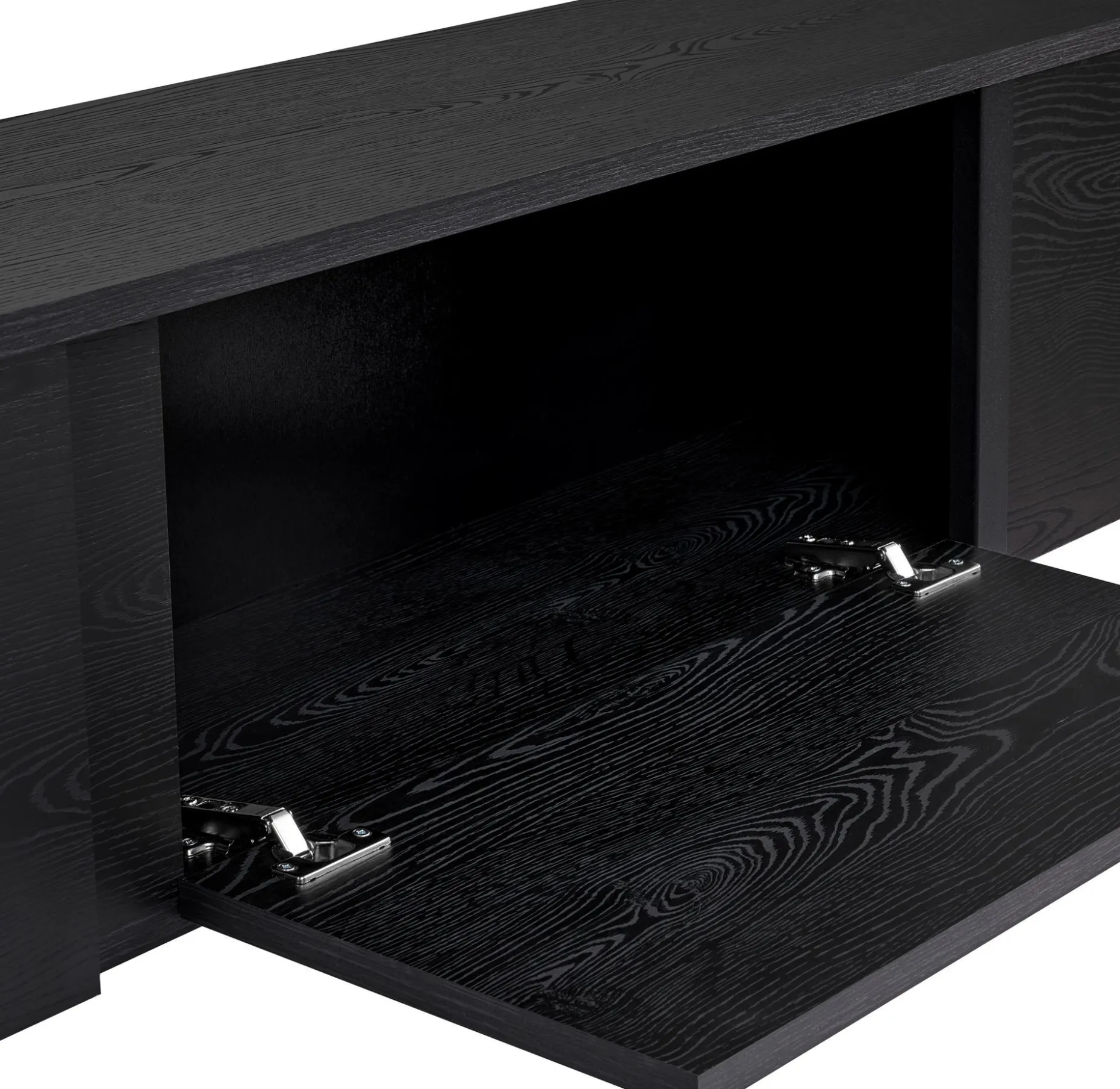 TV-Ständer Onera - 100% MELAMINE - Holzschwarz - 50 x 30 x 180 cm