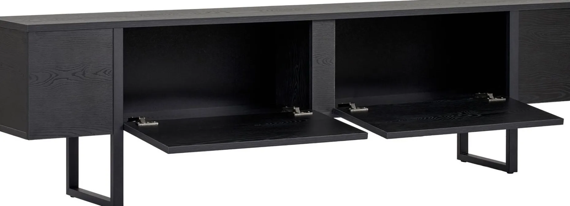 TV-Ständer Onera - 100% MELAMINE - Holzschwarz - 50 x 30 x 180 cm