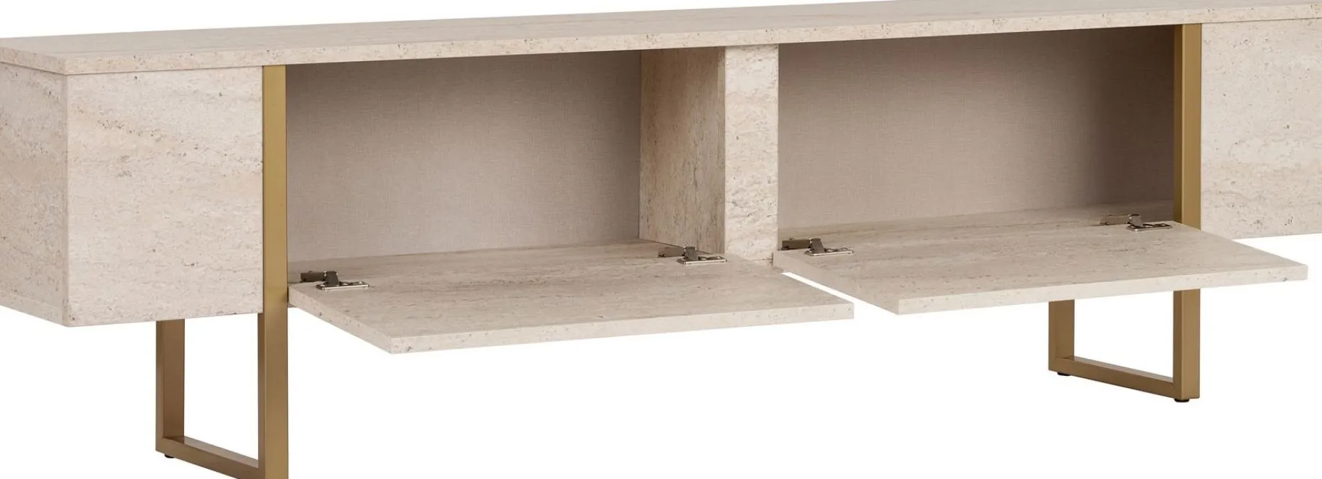 TV-Ständer Onera - 100% MELAMINE - Travertin - 50 x 30 x 180 cm