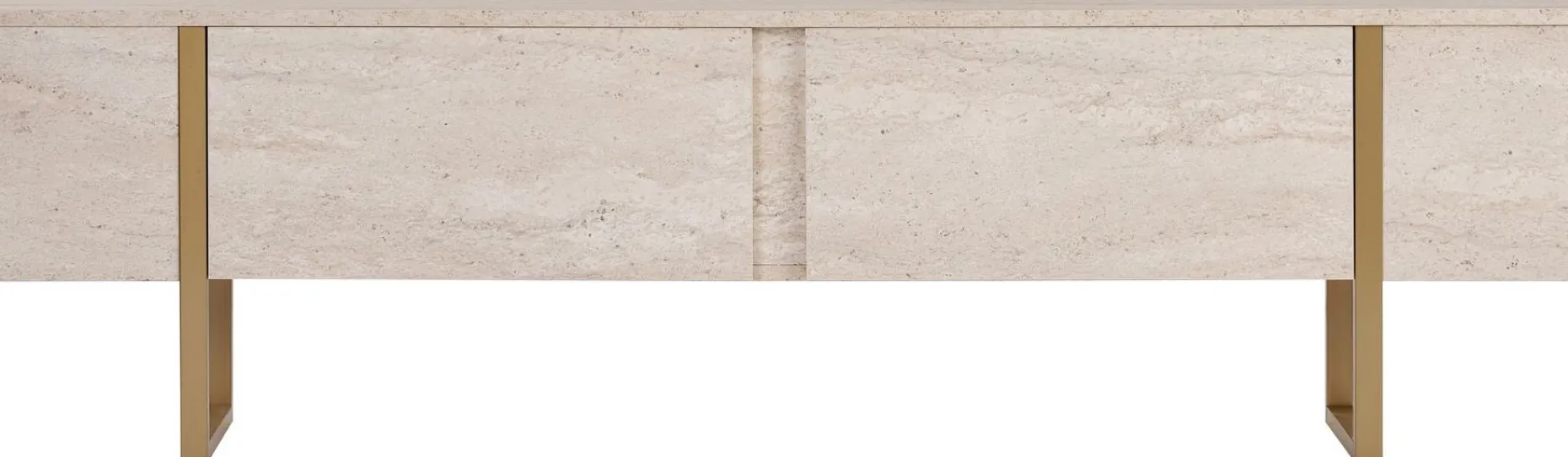 TV-Ständer Onera - 100% MELAMINE - Travertin - 50 x 30 x 180 cm