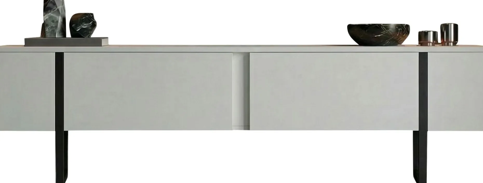 TV-Ständer Onera - 100% MELAMINE - Weiß - 45 x 30 x 180 cm