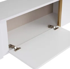 TV-Ständer Onera - 100% MELAMINE - Weiß - 50 x 30 x 180 cm