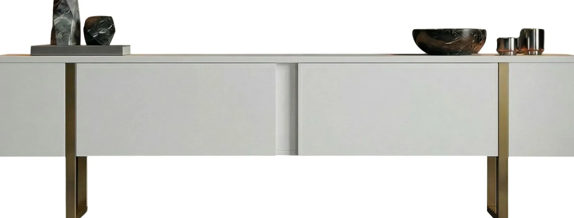 TV-Ständer Onera - 100% MELAMINE - Weiß - 50 x 30 x 180 cm