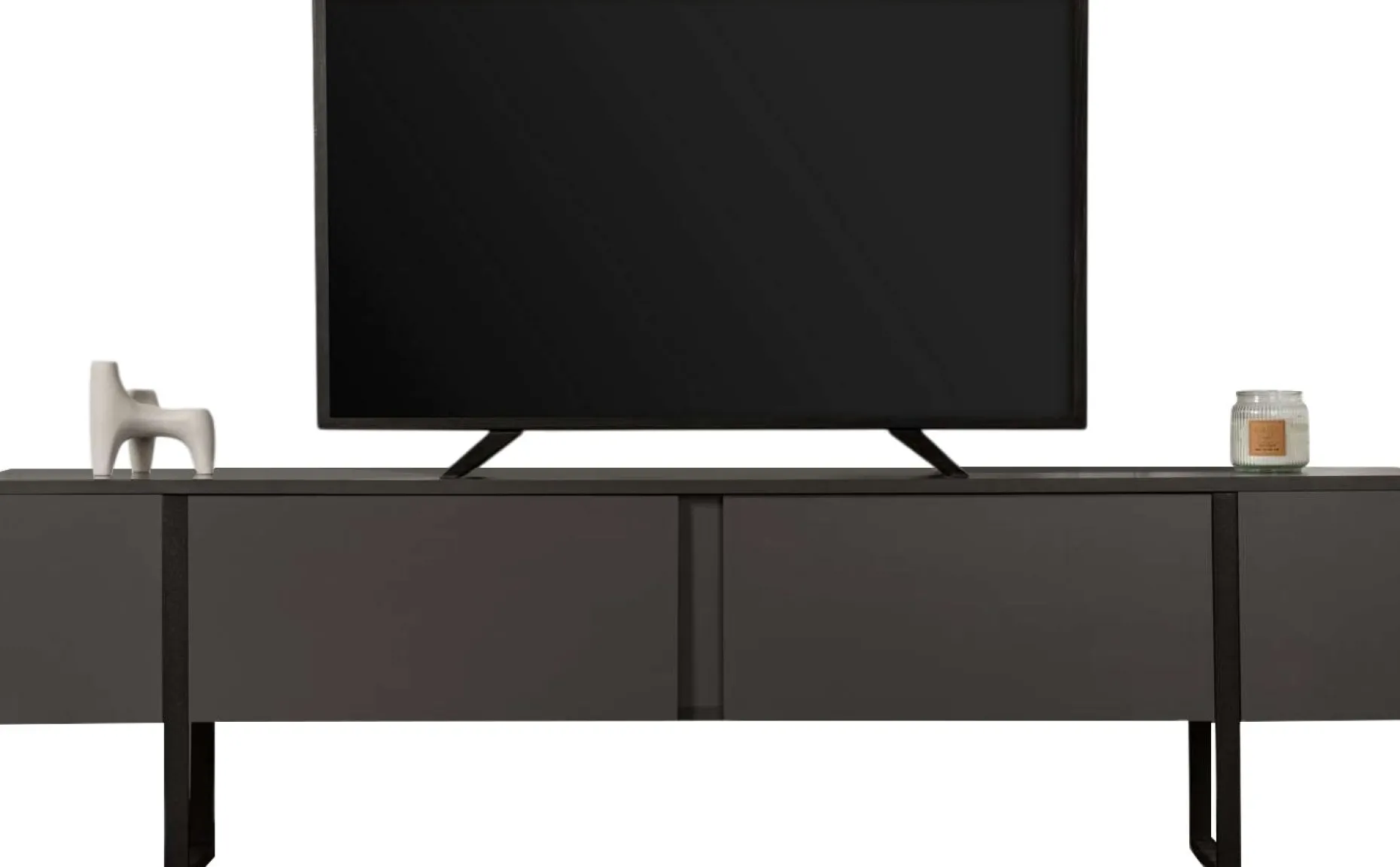 TV-Ständer Serenity - 100% MELAMINE - Anthrazit - 50 x 30 x 180 cm
