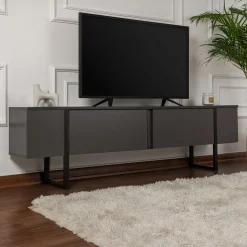 TV-Ständer Serenity - 100% MELAMINE - Anthrazit - 50 x 30 x 180 cm