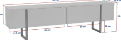 TV-Ständer Serenity - 100% MELAMINE - Weiß - 45 x 30 x 180 cm