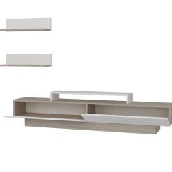 TV-Wandmöbel Lusi - 100% MELAMINE - Weiß - 180 x 40 x 31 cm
