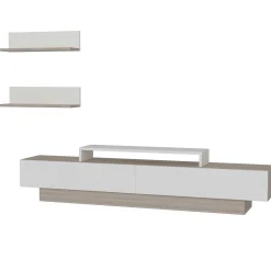 TV-Wandmöbel Lusi - 100% MELAMINE - Weiß - 180 x 40 x 31 cm