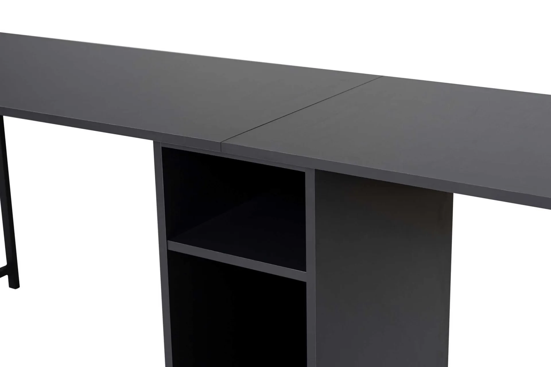 Emob Twin Schreibtisch | 100 % MELAMIN | Anthrazit, Schwarz