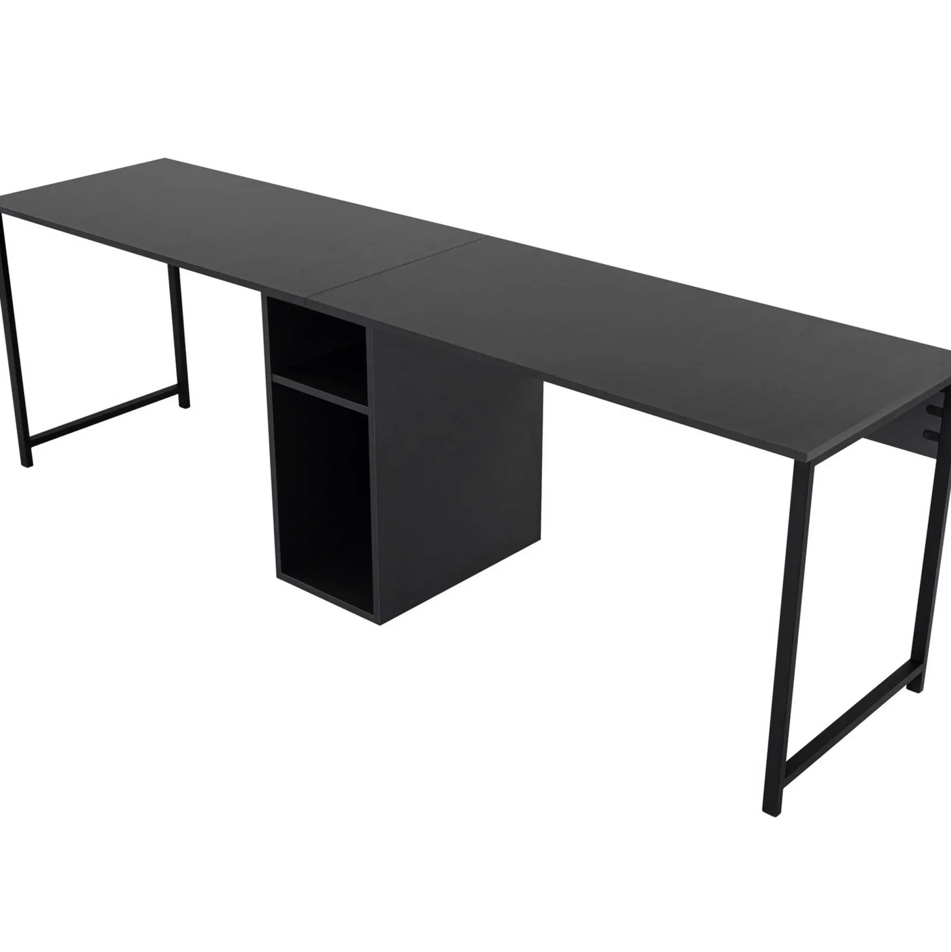 Emob Twin Schreibtisch | 100 % MELAMIN | Anthrazit, Schwarz