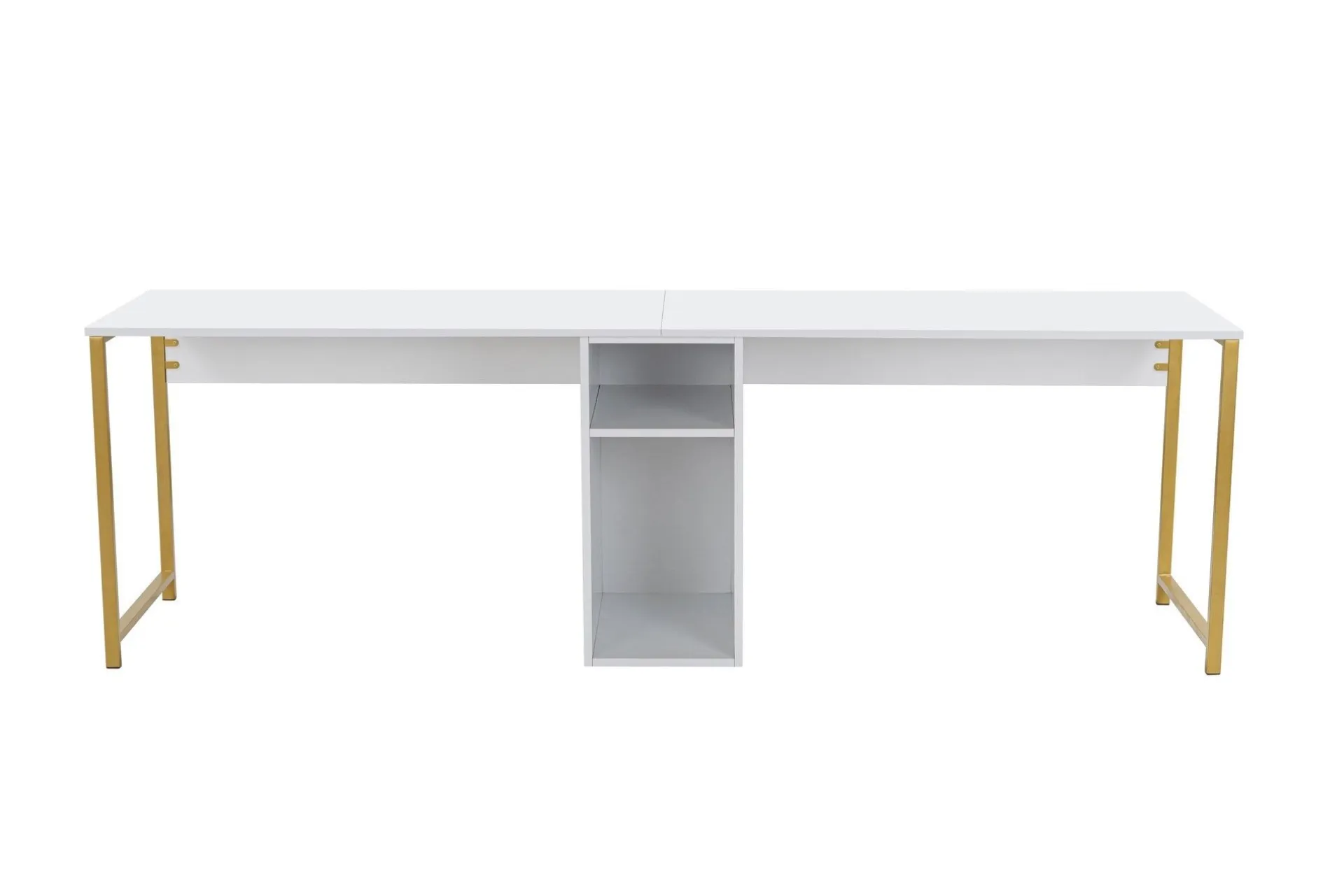 Emob Twin Schreibtisch | 100 % Melamin | Weiß, Gold