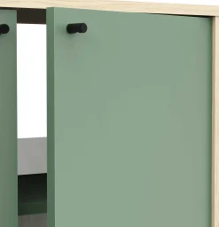 Unterschrank Calypso - 64x33x78cm - 2 Türen - Eiche Dekor/Grün