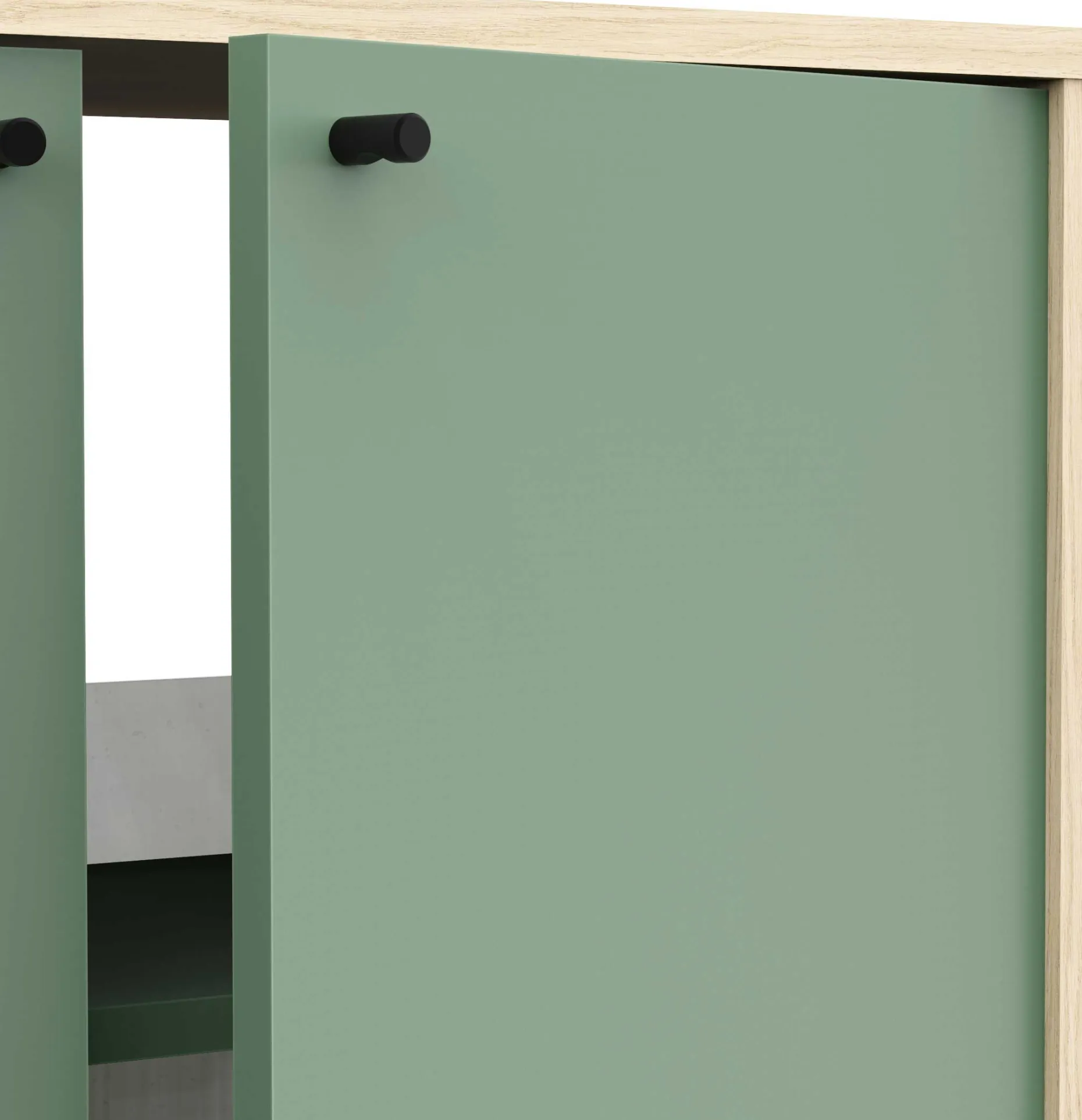 Unterschrank Calypso - 64x33x78cm - 2 Türen - Eiche Dekor/Grün