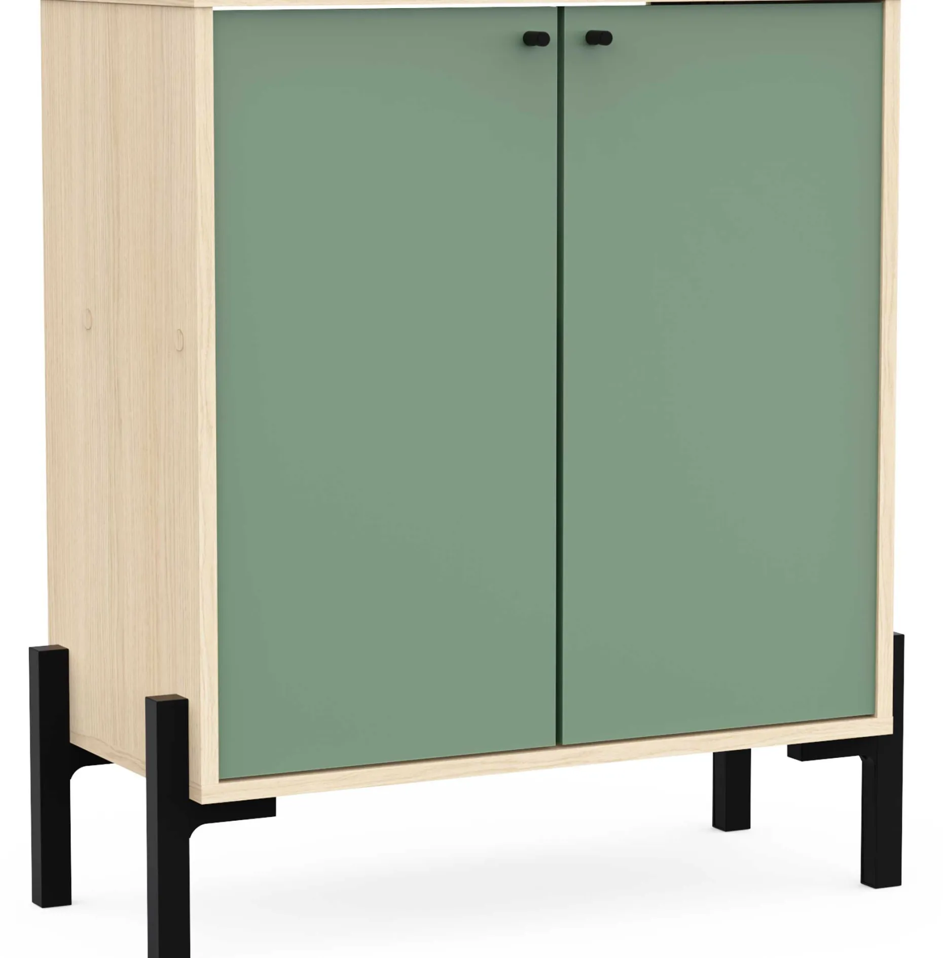 Unterschrank Calypso - 64x33x78cm - 2 Türen - Eiche Dekor/Grün