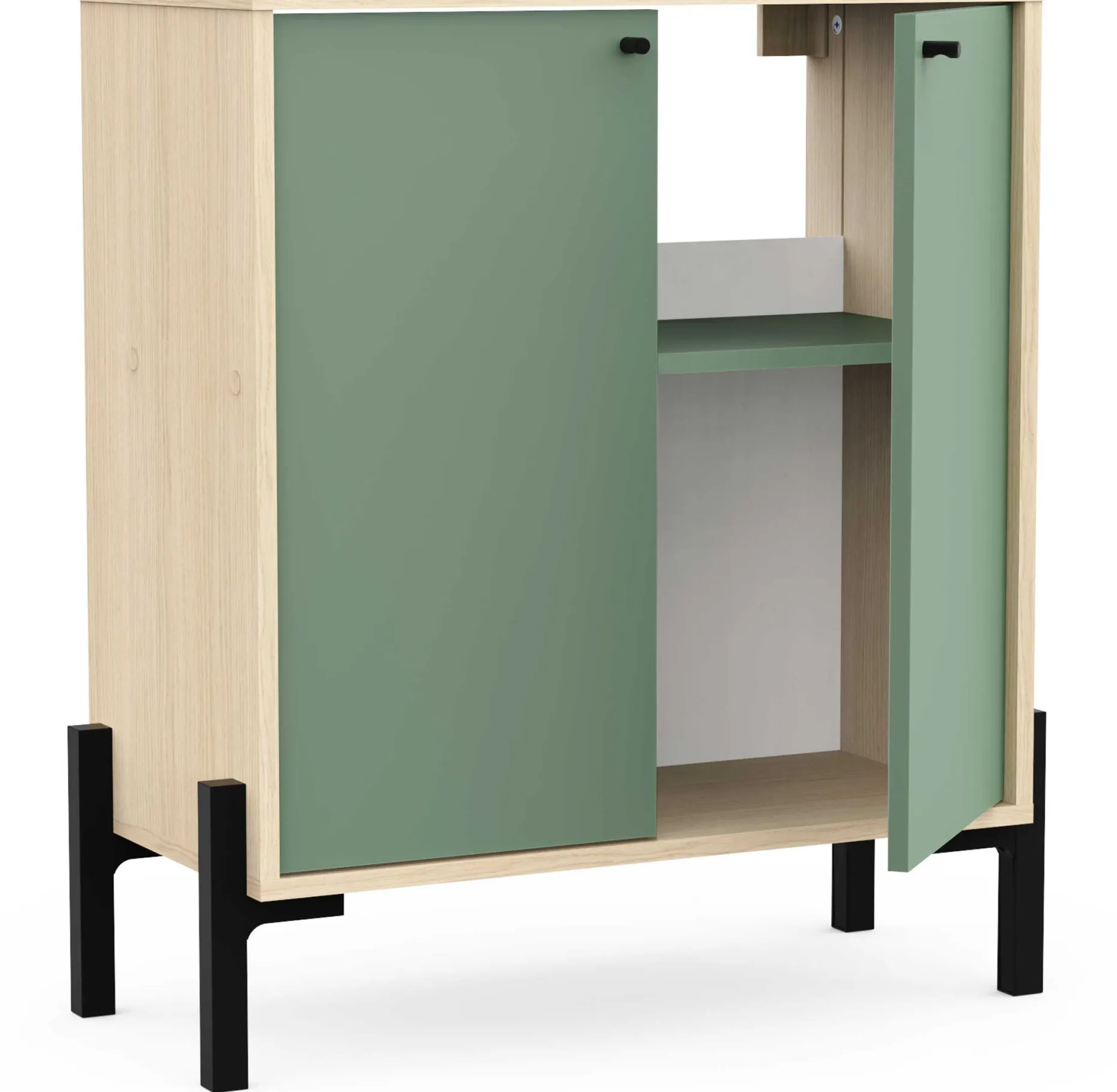 Unterschrank Calypso - 64x33x78cm - 2 Türen - Eiche Dekor/Grün