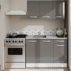 Unterschrank Eko 80 cm für Spüle mit 2 Türen - grau