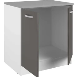 Unterschrank Eko 80 cm für Spüle mit 2 Türen - grau