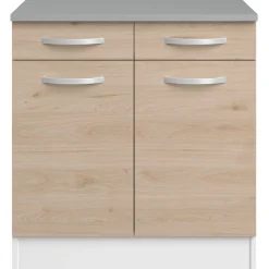 Unterschrank Eko 80cm 2 Türen und 2 Schubladen - Eiche