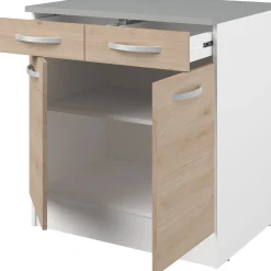 Unterschrank Eko 80cm 2 Türen und 2 Schubladen - Eiche