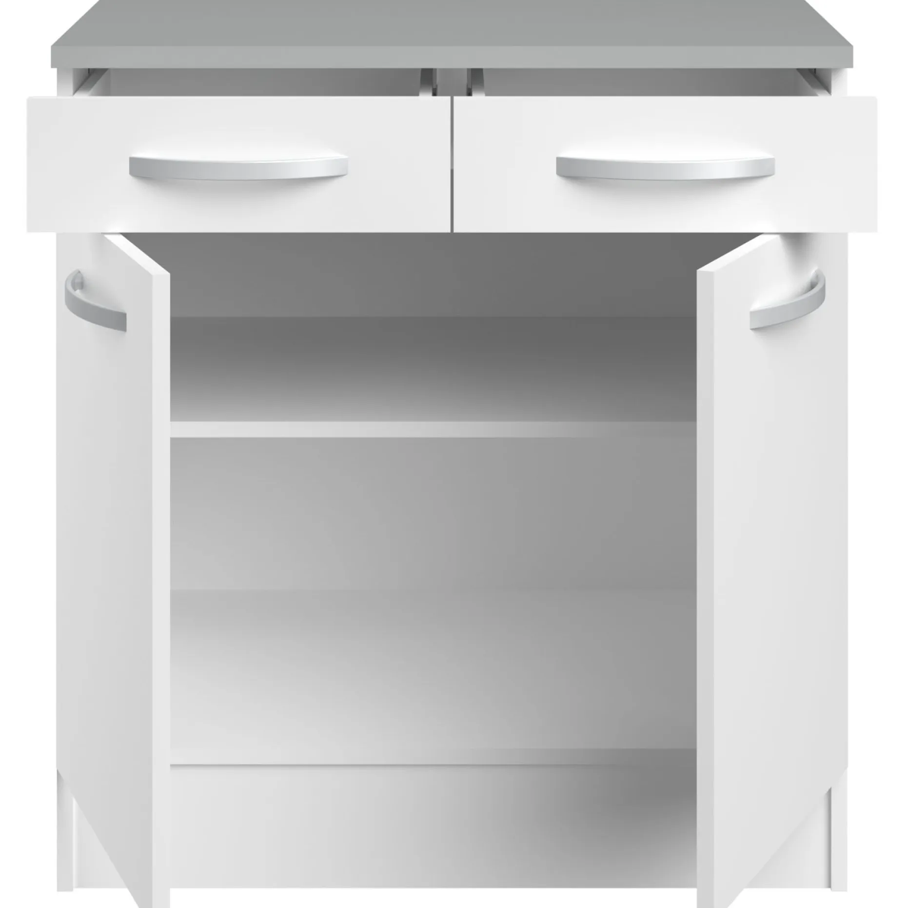 Unterschrank Eko 80cm 2 Türen und 2 Schubladen - weiß