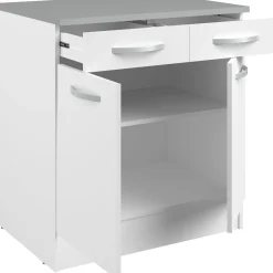 Unterschrank Eko 80cm 2 Türen und 2 Schubladen - weiß