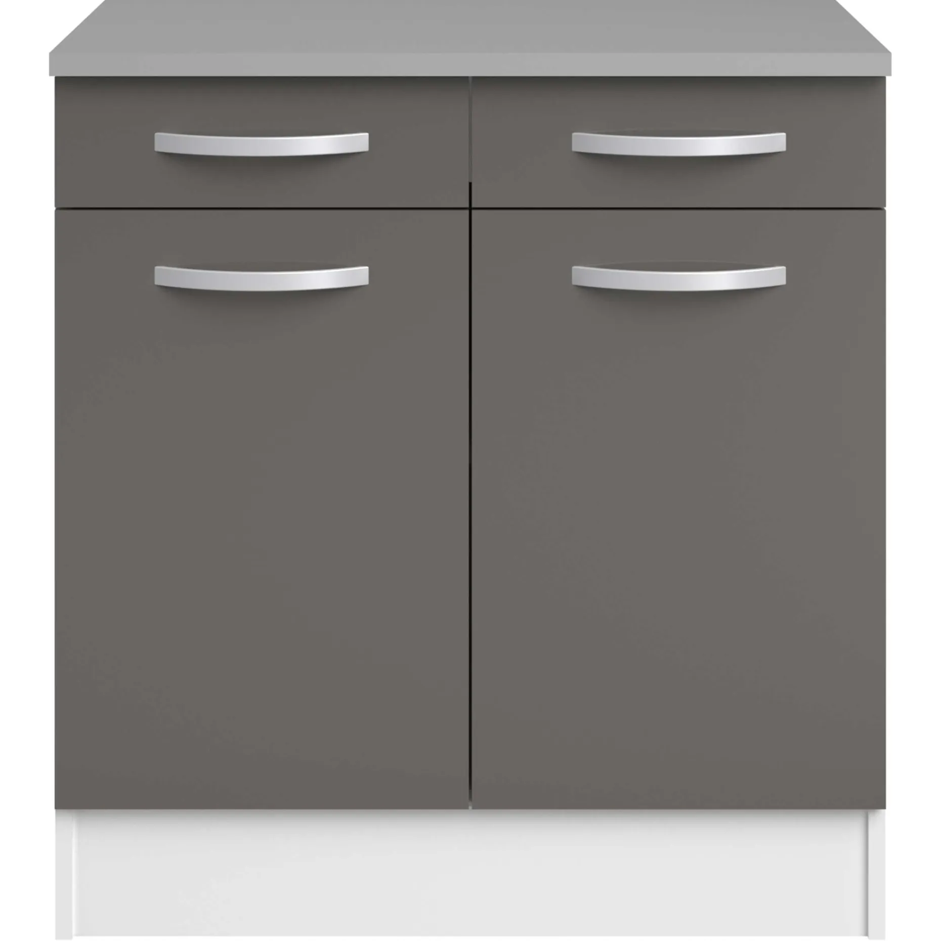 Unterschrank Eko 80cm 2 Türen und 2 Schubladen - grau
