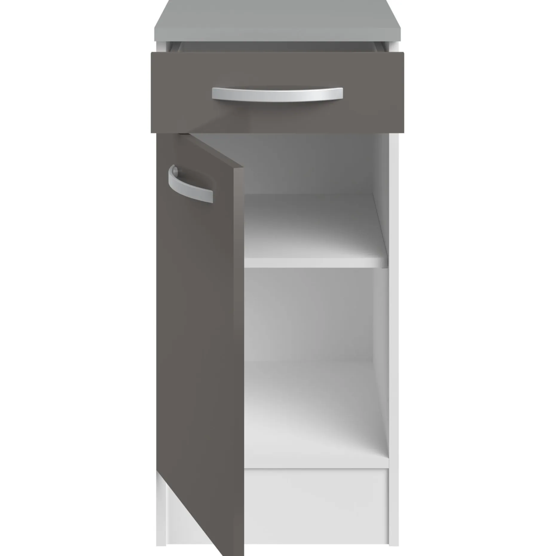 Unterschrank Eko 40x60 cm mit Schublade und Tür - grau