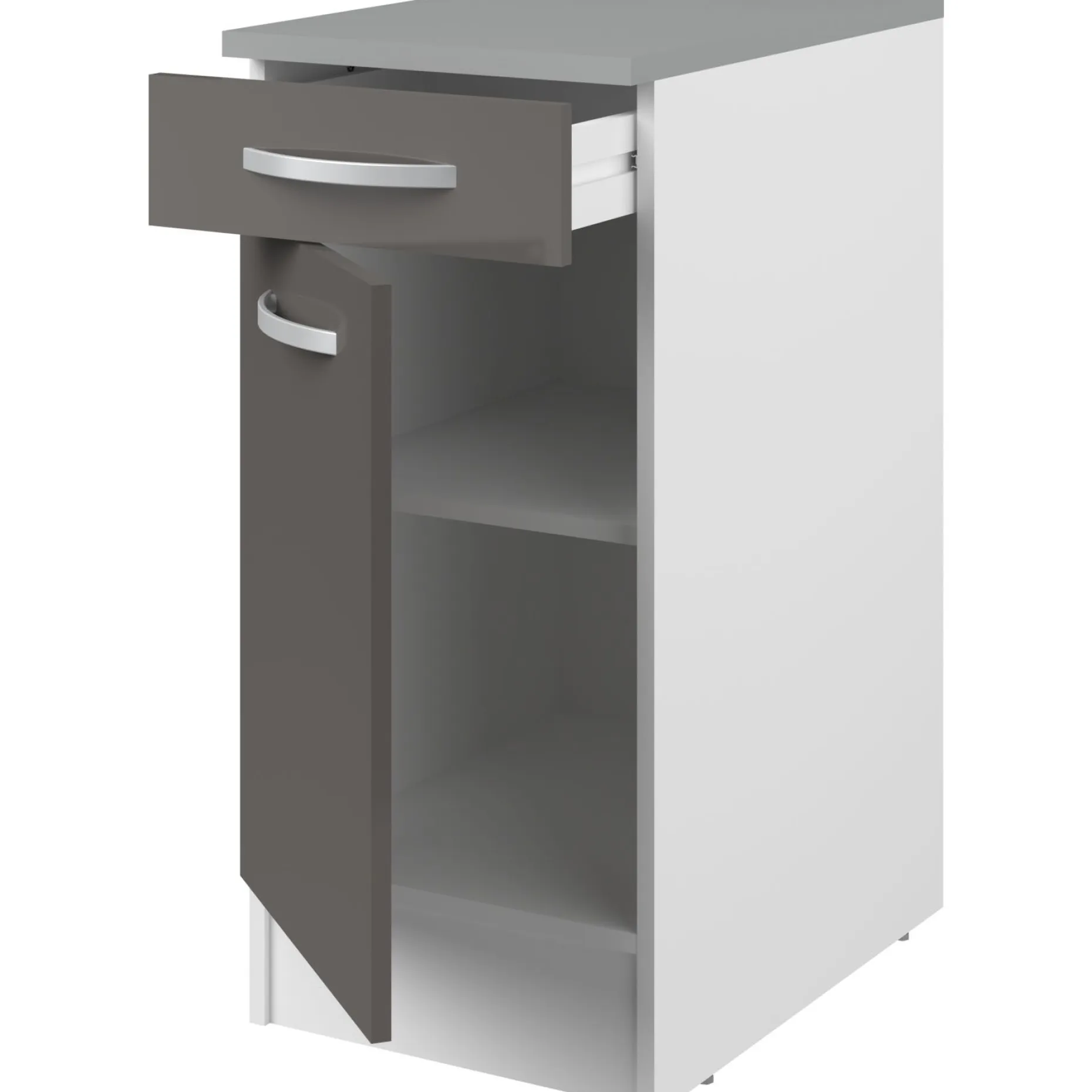 Unterschrank Eko 40x60 cm mit Schublade und Tür - grau