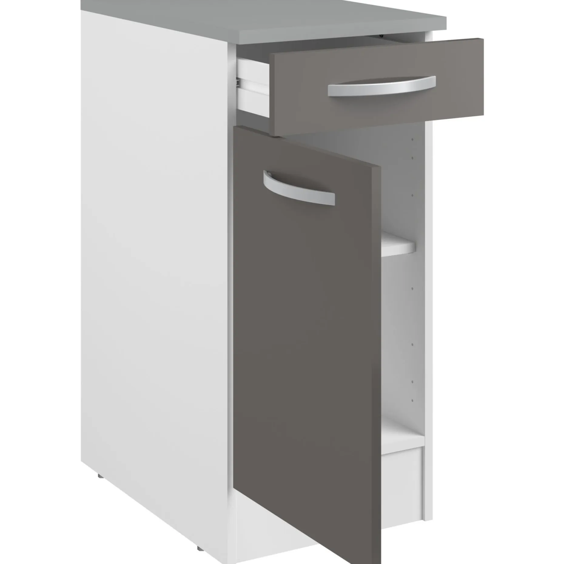 Unterschrank Eko 40x60 cm mit Schublade und Tür - grau