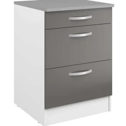 Unterschrank Eko 60x60 mit 3 Schubladen - grau