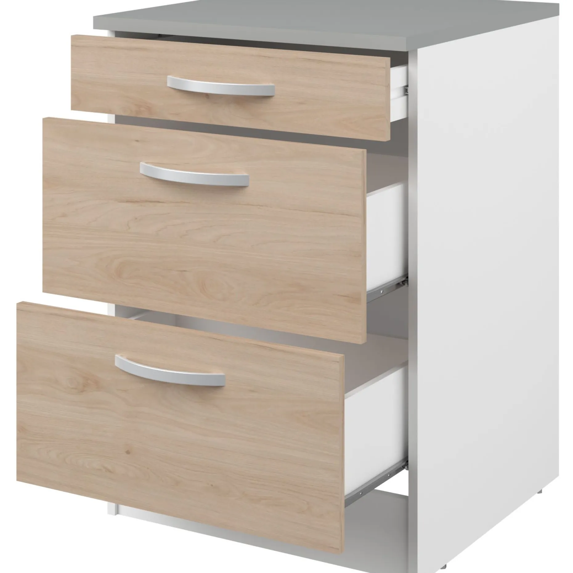 Unterschrank Eko 60x60 mit 3 Schubladen - Eiche