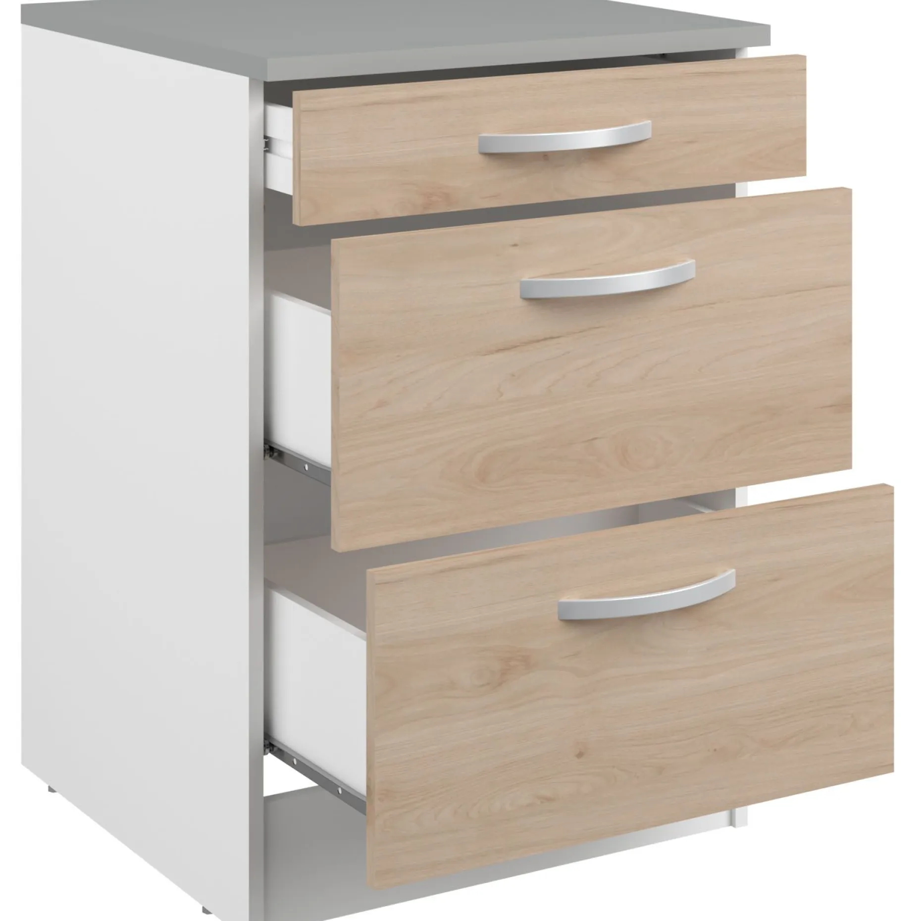 Unterschrank Eko 60x60 mit 3 Schubladen - Eiche