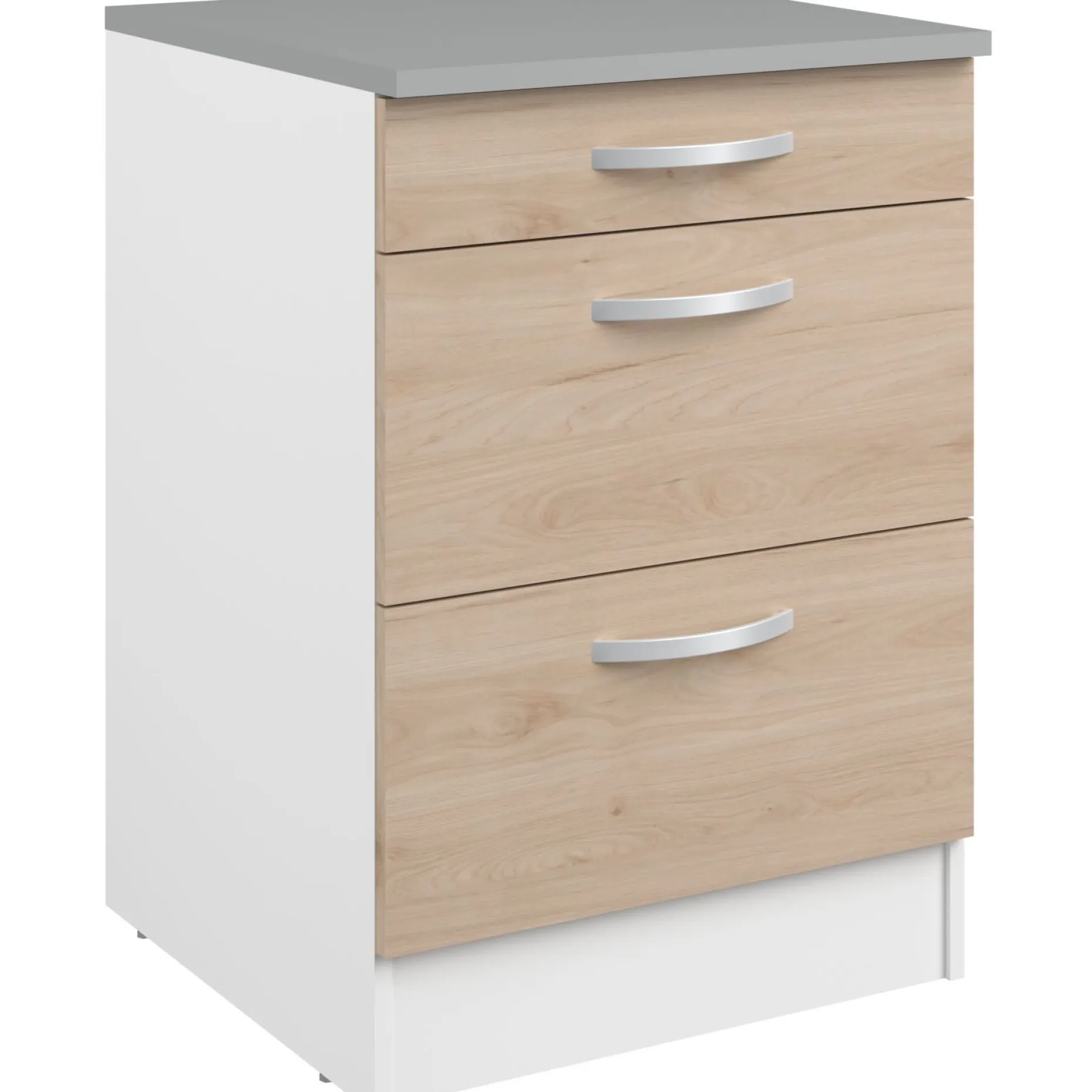 Unterschrank Eko 60x60 mit 3 Schubladen - Eiche