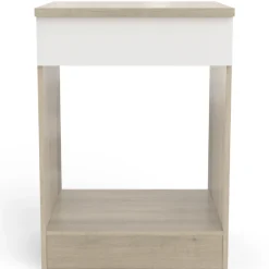 Unterschrank für Herd Romanie 60 cm-Kronberg Eiche/Mattweiß