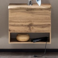 Unterschrank für Waschbecken Karan 61cm 1 Schublade - Eiche