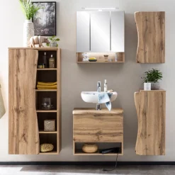 Unterschrank für Waschbecken Karan 61cm 1 Schublade - Eiche