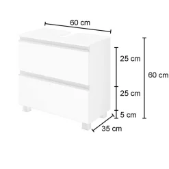 Unterschrank Lotuk 60cm 1 Tür und 1 Schublade - Eiche grau