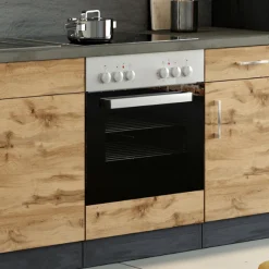 Held Unterschrank Sorrella 60cm für Backofen und Kochfeld - Eiche/Graphit