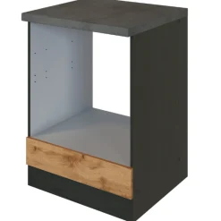 Held Unterschrank Sorrella 60cm für Backofen und Kochfeld - Eiche/Graphit