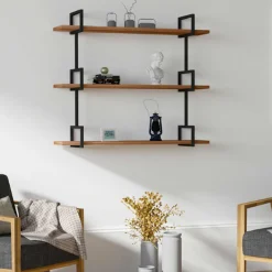 Uras Wandregal | Kiefernholz | Walnuss