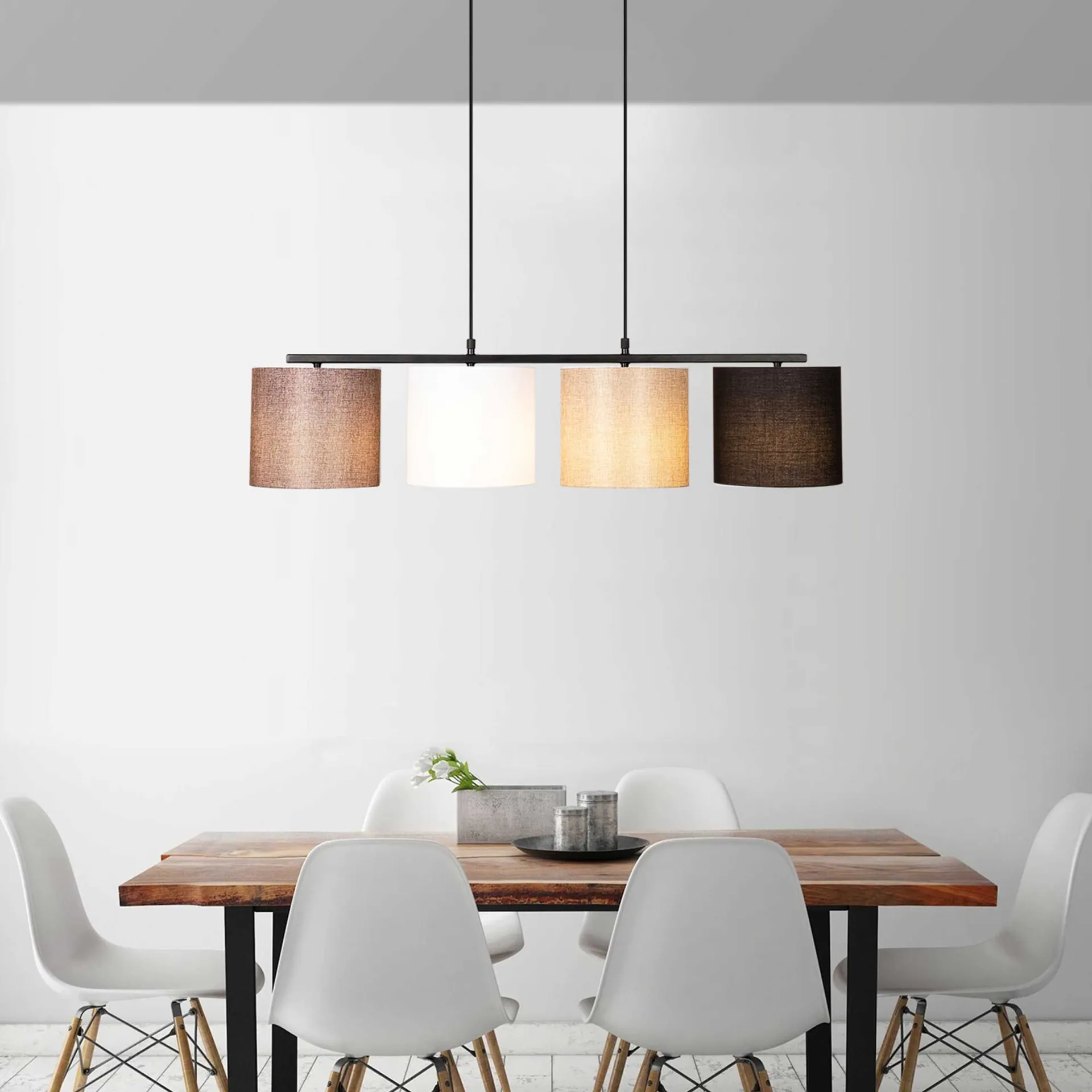Emob Valiz Kronleuchter | METALLGEHÄUSE | Schwarz, Weiß, Creme, Braun
