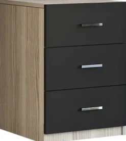 Vario C Schublade | 100 % MELAMIN | Eiche, Schwarz