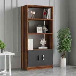 Vario D Bücherregal | 100 % MELAMIN | Walnuss, Anthrazit