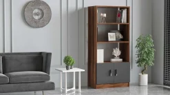 Vario D Bücherregal | 100 % MELAMIN | Walnuss, Anthrazit