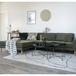 House Nordic Venezia er Couchtisch: Stahl und Glas Ø70xh40cm