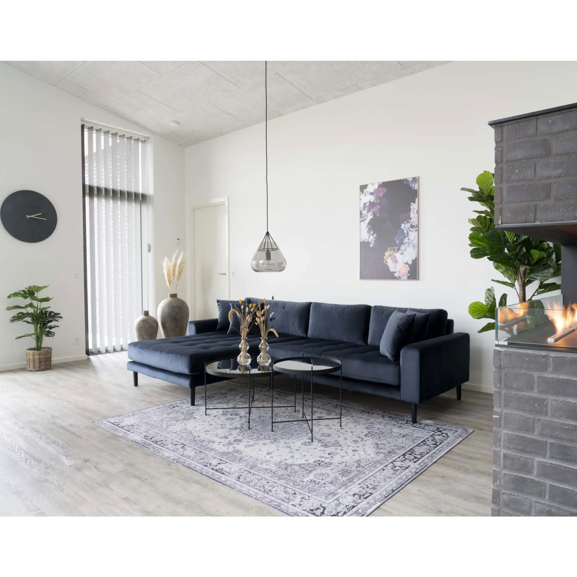 House Nordic Venezia er Couchtisch: Stahl und Glas Ø70xh40cm